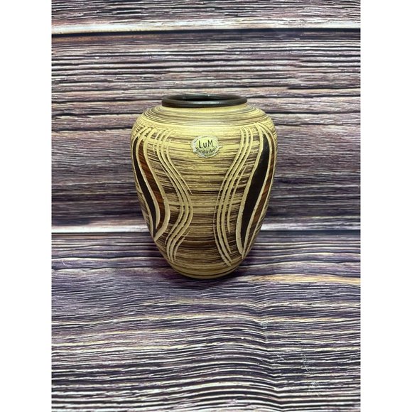 Mid Century Modern L.U.M Pottery Vase Hand Made Handarbeit Germany - Picture 1 of 11
